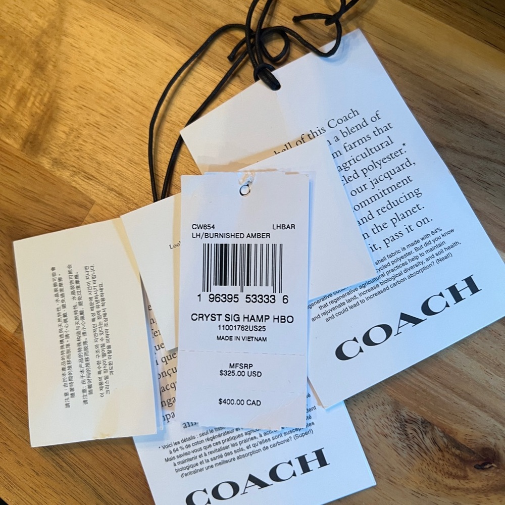 Coach Tan Signature Canvas Shoulder Bag - Picture 5 of 8